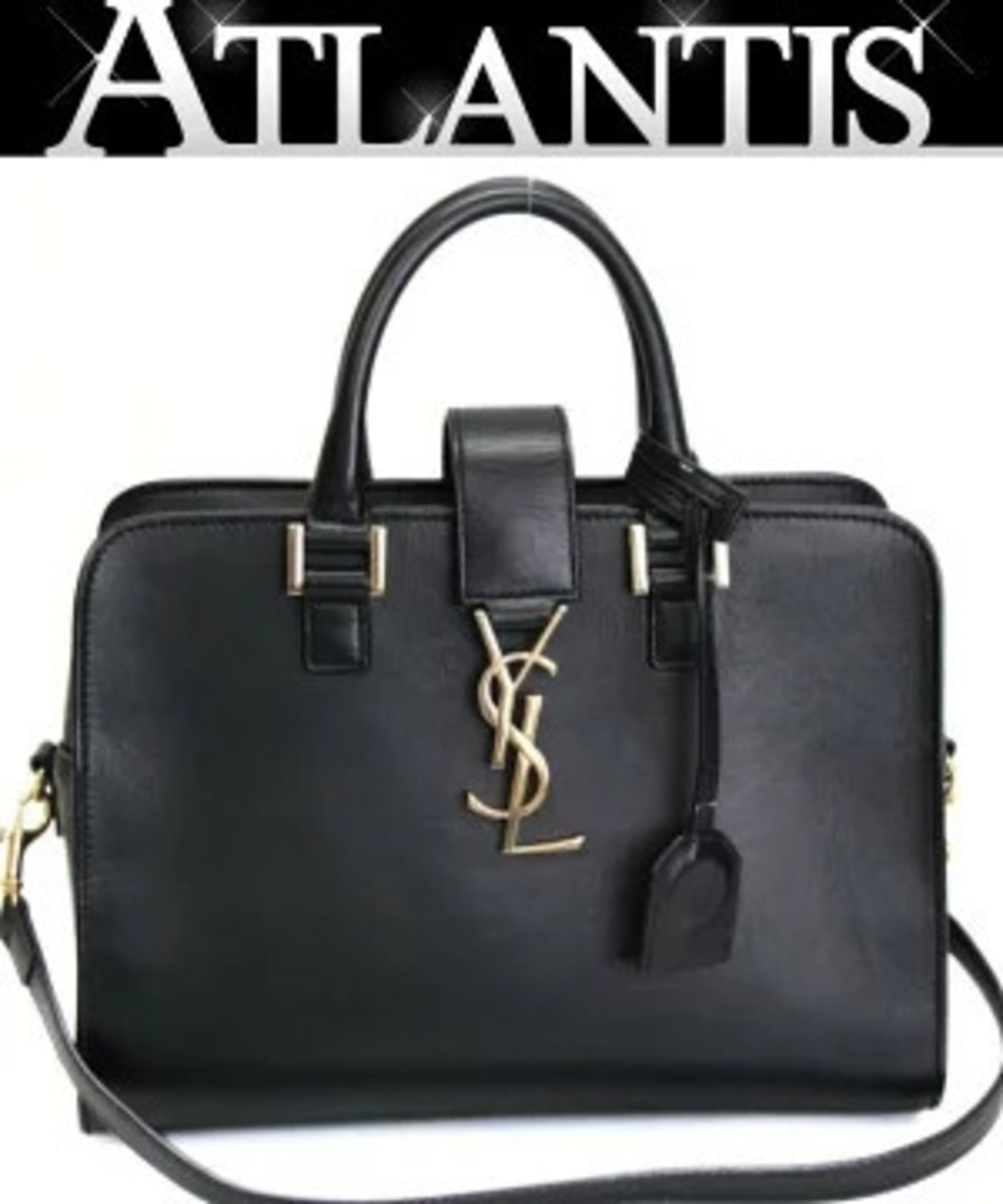 Saint Laurent Paris Baby Cabas Bag Cassandra Leather Black